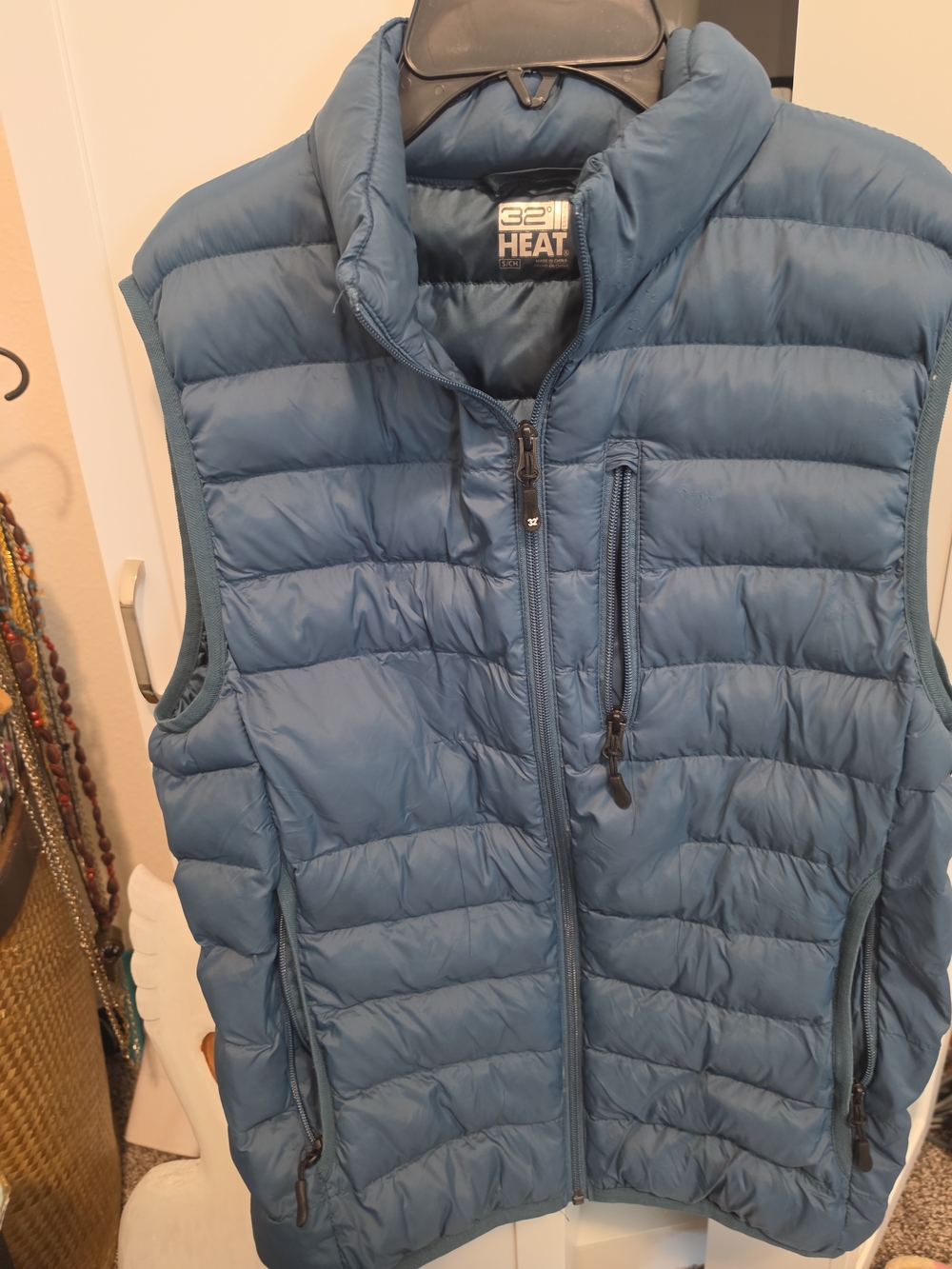 Women's Blue Quilted Puffer Vest